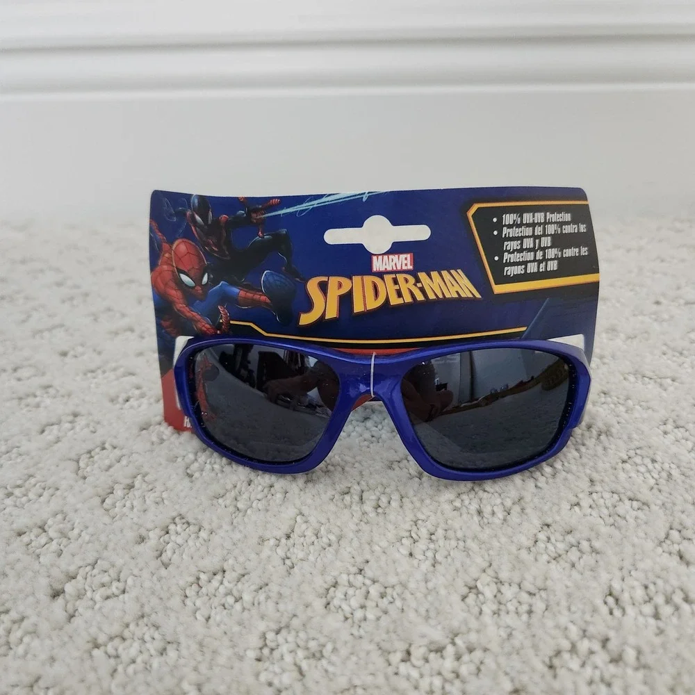 Marvel Spider-Man Kids Blue Sport Sunglasses 100% UVA UVB Protection NWT